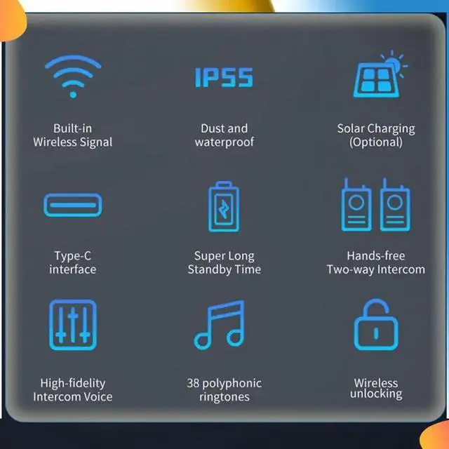 Alt view image 7 of 7 - 800M Long Distance Outdoor Doorbell Wireless Intercom Door Phone Unlocking Two-Way Intercom 433Mhz
