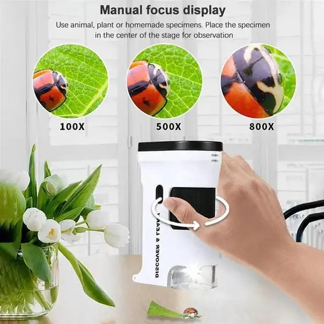 Alt view image 5 of 7 - Handheld Digital Microscope 12M Resolution 1080P FHD Support 64GB TF Card(Not Include) With 2.0-Inch LCD Screen White