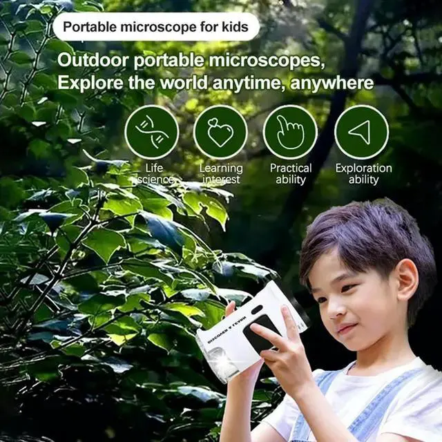 Alt view image 7 of 7 - Handheld Digital Microscope 12M Resolution 1080P FHD Support 64GB TF Card(Not Include) With 2.0-Inch LCD Screen White