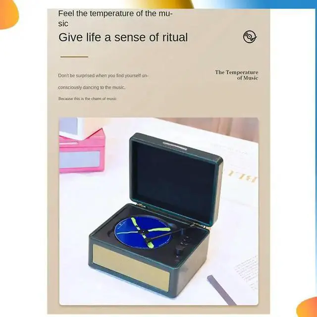 Alt view image 6 of 7 - Portable Wireless Bluetooth Speaker, Multi-Functional Reprodutor CD Retro, Record Audio Player