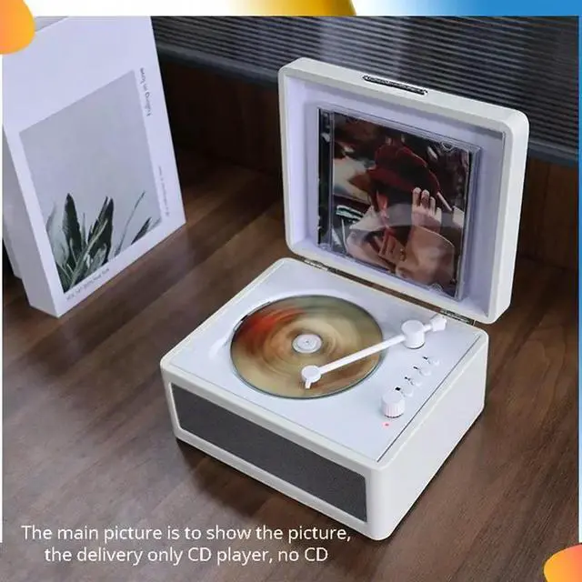 Alt view image 7 of 7 - Portable Wireless Bluetooth Speaker, Multi-Functional Reprodutor CD Retro, Record Audio Player