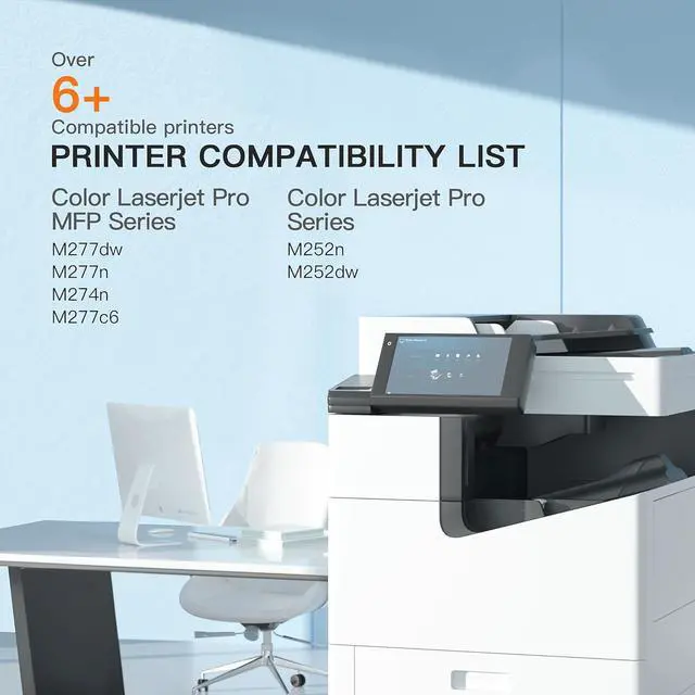 Alt view image 2 of 6 - E-Z Ink 201X Replacement for HP 201X Toner Cartridges 4 Pack High Yield CF400X CF401X CF402X CF403X Compatible with HP Color Laserjet MFP M252dw M252n, Pro M277dw M277n (Black, Cyan, Magenta, Yellow)