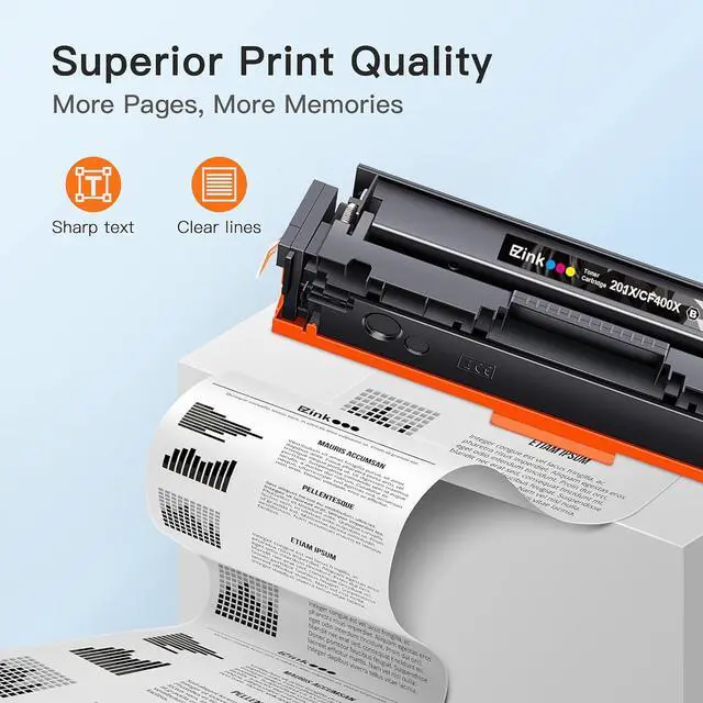 Alt view image 4 of 6 - E-Z Ink 201X Replacement for HP 201X Toner Cartridges 4 Pack High Yield CF400X CF401X CF402X CF403X Compatible with HP Color Laserjet MFP M252dw M252n, Pro M277dw M277n (Black, Cyan, Magenta, Yellow)