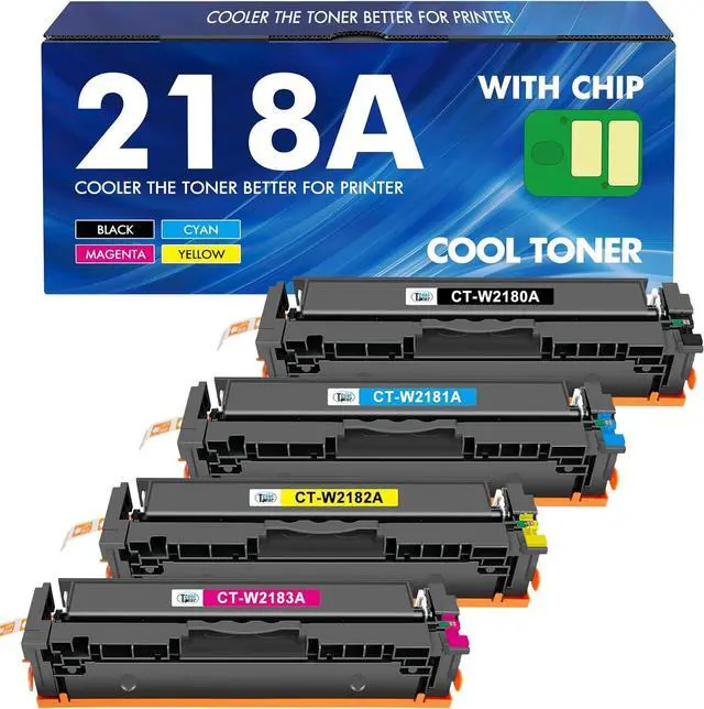 Main image of 218A 218X Toner Cartridges 4 Pack 3301fdw with Chip Compatible Replacement for HP 218A 218X Color Laserjet Pro MFP 3301cdw 3201dw 3301sdw Printer High Yield Ink Set W2180A (Black Cyan Yellow Magenta)