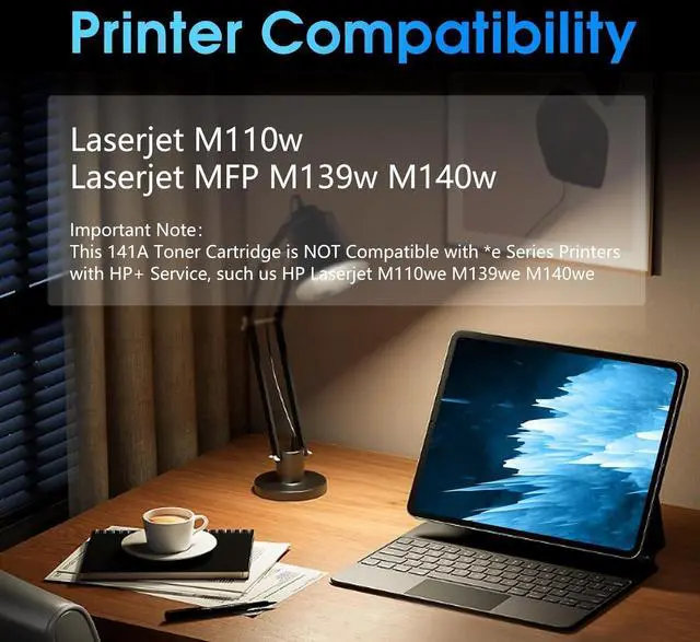 Alt view image 2 of 6 - W1410A 141A Toner Cartridge Compatible Replacement for HP 141A Black Laserjet Toner Cartridge for MFP M140w M139w M110w (2 Black)