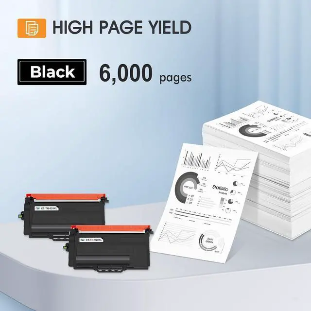 Alt view image 3 of 6 - TN920 TN920XL Toner Cartridge Compatible for Brother TN920XL TN920 TN920XXL Toner for Brother HL-L6210DW HL-L6210DWT HL-L5210DW HL-L5210DN HL-L5210DWT Printer Black High Yield with Chip 2-Pack