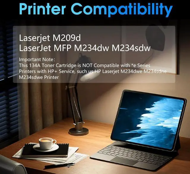 Alt view image 2 of 4 - W1340A Compatible 134A Toner Cartridge (with chip) Replacement for HP 134A Black Toner Cartridge for HP 134X Laserjet M209dw M234dw M234sdw (2 Black)