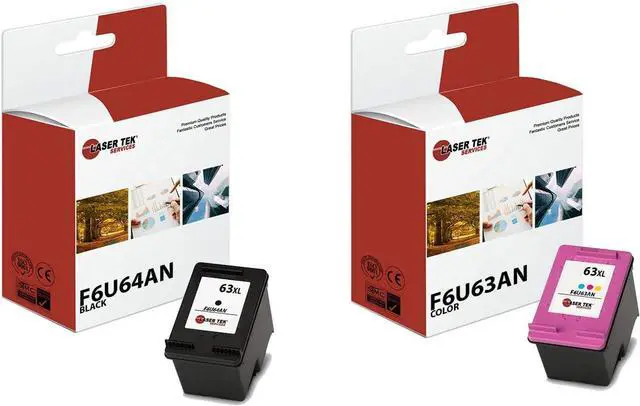 Main image of Laser Tek Services Compatible Ink Cartridge Replacement for HP 63XL Works with HP Deskjet 1112 2130 3630 3632 Printers (Black, Color, 2 Pack)