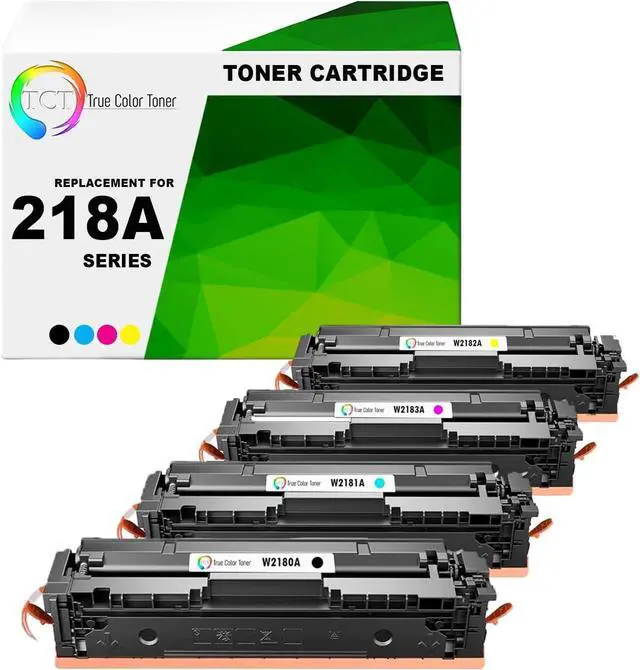 Main image of TCT 218A Toner Cartridge 4 Pack - Premium Compatible Replacement with CHIP Works with HP Laserjet Pro 3201, MFP 3301 Printers (Black Cyan Magenta Yellow) - not Compatible with -e Suffix Printers