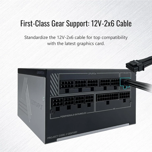 Alt view image 4 of 7 - Century II 1200W ATX 3.1 Fully Modular Power Supply 80 Plus Gold