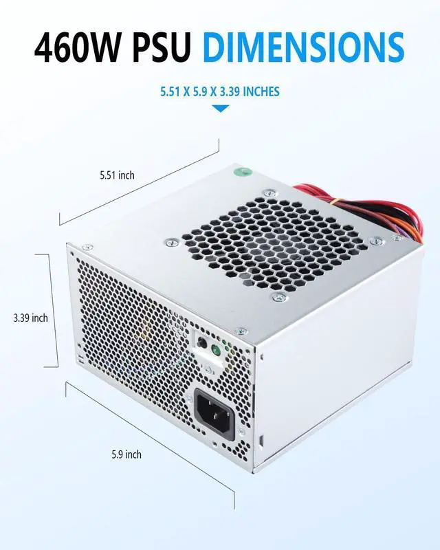 Alt view image 7 of 7 - D460AM-03 HU460AM-01 HU460AD-01 D460AM-01 WC1T4 WY7XX 460W Power Supply Compatible with Dell XPS 8930, 8920, 8910, 8900, 8700, 8300 High-Frequency Switching Power Supplies