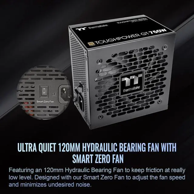 Alt view image 4 of 6 - Thermaltake Toughpower GT 750W ATX 3.1 Standard Power Supply; 80 Plus Gold Efficiency; Smart Zero Fan; Native 300W PCIe 5.1 Connector; PS-TPT-0750FNFAGU-3; 5 Year Warranty