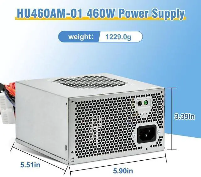 Alt view image 6 of 7 - Upgraded HU460AM-01 WC1T4 D460AM-03 460W Power Supply Compatible with dell XPS 7100, 8000, 8100, 8300 , 8500, 8700 , 8900 , 8910 , 8920 , 8930 , and Alien-Ware Aurora.