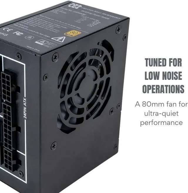 Alt view image 3 of 7 - CHANNEL WELL 650W SFX Power Supply (80 Plus Gold Certified, SFX Form Factor, with SFX to ATX bracket included) Fully Modular Power Supply with Industrial Grade Capacitors, 3 Year Warranty