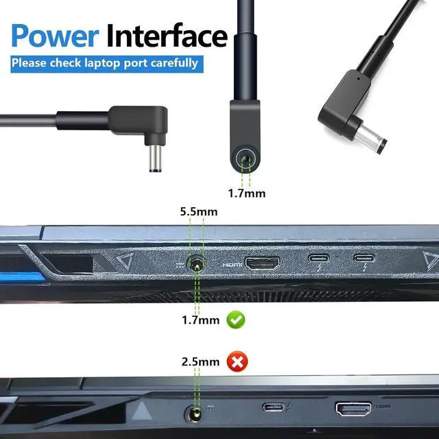 Alt view image 2 of 7 - 330W Ac Adapter 19.5V 16.92A Replacement A20-330P1A Compatible with Acer Predator Helios 300 N20C11 N20C3 N22C3 Laptop Charger