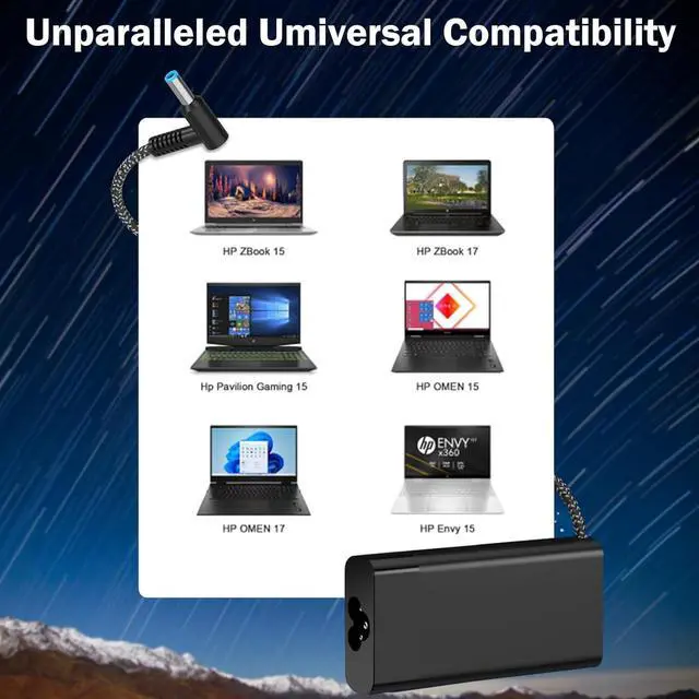 Alt view image 5 of 6 - 200W AC Adapter Laptop Charger Compatible with HP Omen Pavilion Gaming 15 16 17 15t 17t,ZBook Fury Power 15 15u G3 G4 G5 G6 G7 G8 Envy 15 2020 TPN-DA10 L00818-850 L00895-003 Power Supply Cord