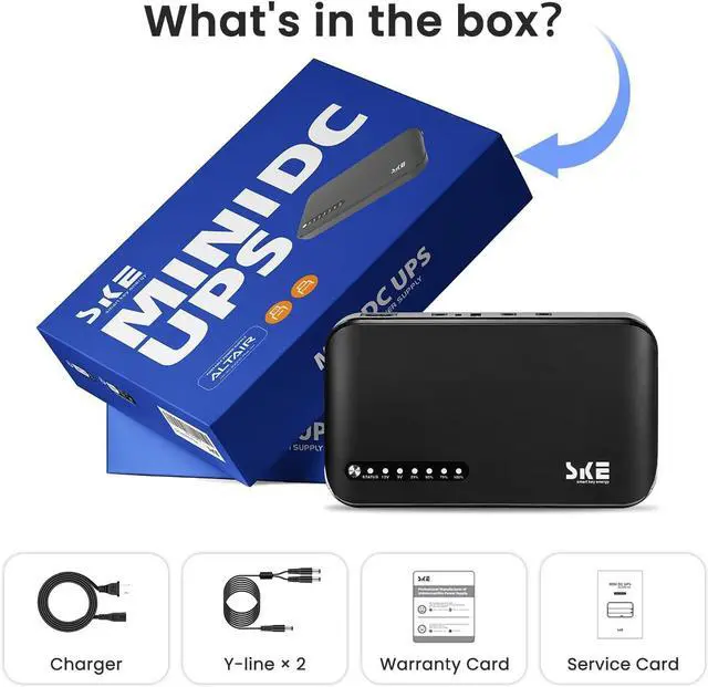 Alt view image 6 of 7 - Mini UPS DC 20000mAh Battery Backup & Surge Protector Uninterruptible Power Supply for Router Modem USB Type-C 5V/9V/12V DC20000 Plus Altair Black -