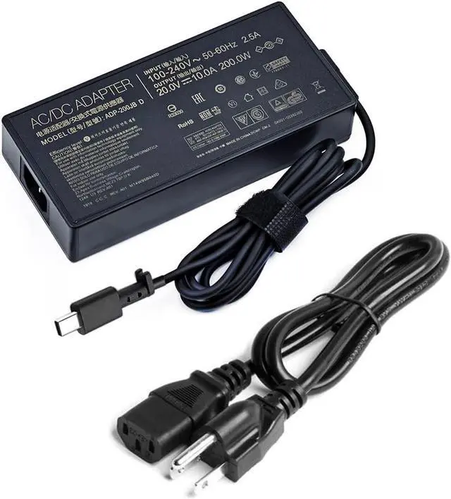 Alt view image 3 of 5 - 200W 20V 10A Laptop Charger for Asus ROG Zephyrus G16 (2024) GU605 GU605M GA605 GA605W VQR035W VQR037W IQR103WO IQR003WO Asus TUF Gaming A14 (2024) FA401WV FA401UV Power Supply ADP-200JB K ADP-200JB D