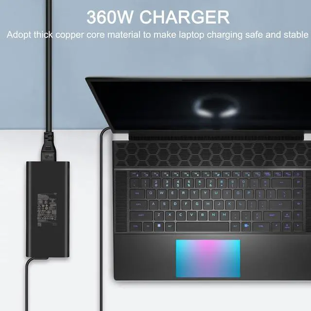 Alt view image 2 of 7 - OEM 360W Laptop Charger for Dell 0Y7YW7 07TMR6 360W AC Power Adapter Alienware m18 R2 x16 R2 RTX 4080 4090 Alienware 16 18 Area-51 AA16250 AA18250 Laptop Power Supply