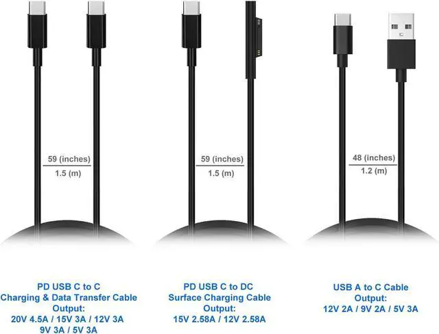 Alt view image 6 of 7 - BatPower 210Wh High Power Delivery Surface DC/PD USB C External Battery Portable Charger Compatible for Microsoft Surface Pro X 7 6 5 4 Go Book 3 2 Laptop 4 3 2 1 Power Bank & Slim 120W USB-C Adapter