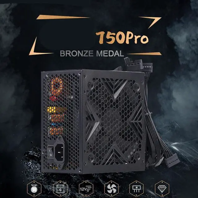Alt view image 6 of 7 - PC Power Supply Gaming Computer Power Supplies 550W/650W/750W with Quiet 120mm FDB Fan Efficient
