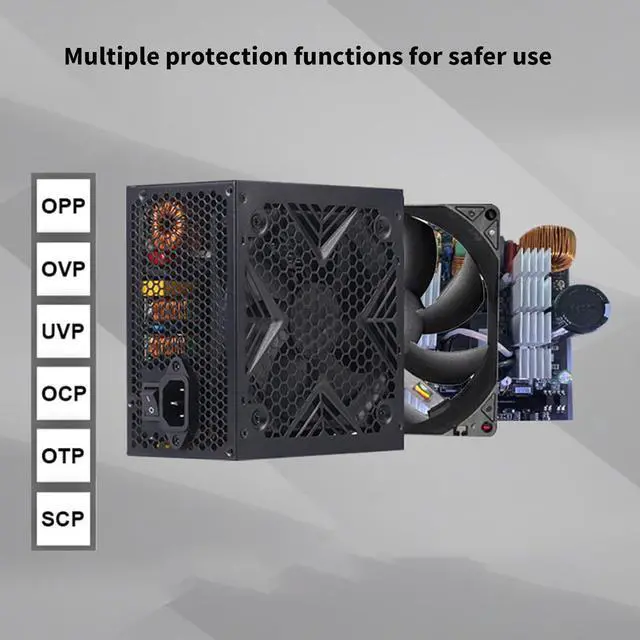 Alt view image 3 of 7 - PC Power Supply Gaming Computer Power Supplies 550W/650W/750W with Quiet 120mm FDB Fan Efficient