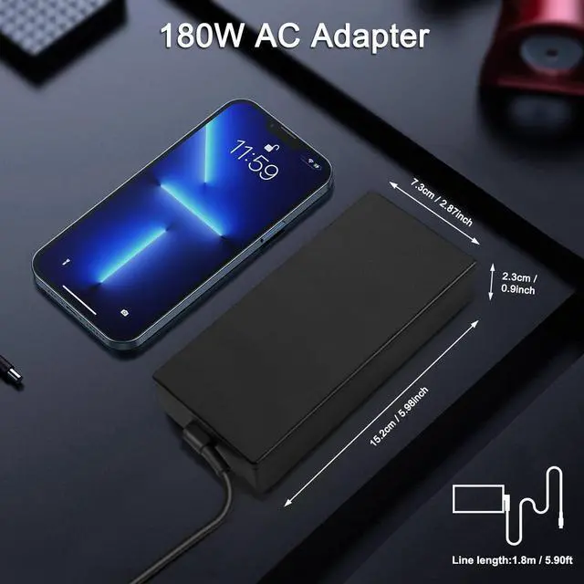 Alt view image 6 of 7 - 180W 20V 9A Charger ADP-180TB K for Asus ROG Zephyrus G14 2024 GA403 GA403U GA403UI GA403UV GA403UU Laptop ga403uu-bs71 ga403uv-g14.r94060 ga403ui-xs96 ga403ui-ds92 Power Cord