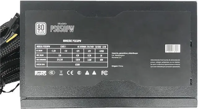 Alt view image 3 of 4 - Desktop Computer Power Supply PS650Pw 600W 110V-230v Black Silent