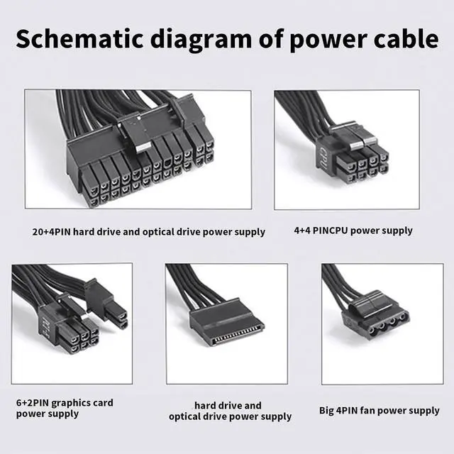 Alt view image 7 of 7 - PC Power Supply Gaming Computer Power Supplies 550W/650W/750W with Quiet 120mm FDB Fan Efficient