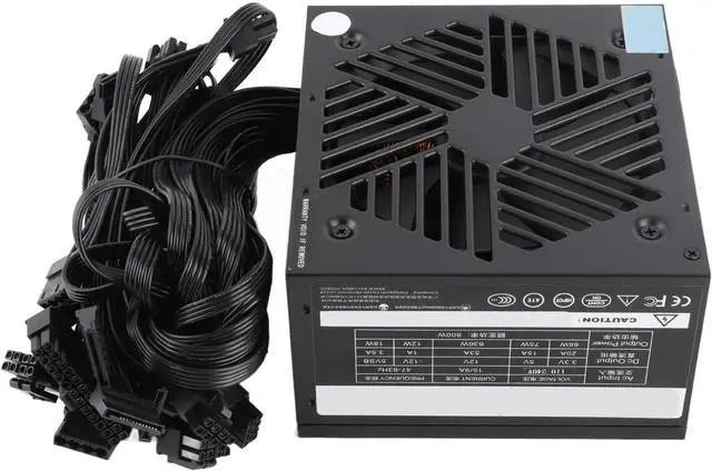 Main image of 800W Power Supply, Energy Efficient Gaming PC Auto Speed Adjust Fan, Supports Dual Core Platforms with Overcurrent, Dual Core Platform Active Gaming Power Supply