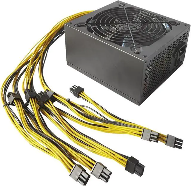 Alt view image 6 of 7 - Computer Power Supply 2000W PSUs Computer Power Supply 8 Video Card 10 6pin Server Miners to