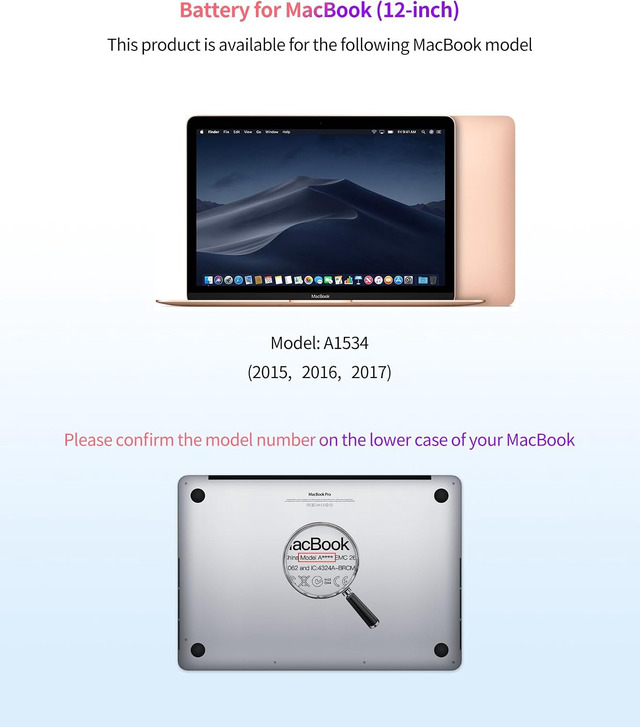 thumbnail interactive-video image 1 of Replacement Battery For MacBook A1534 (2015-2017) 12-inch Retina – 39.71Wh 1 of 3