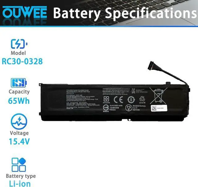 Alt view image 2 of 6 - RC30-0328 RZ09-0328 Laptop Battery Replacement for Razer Blade 15 Base 2020/2021 RZ09-0328X RZ09-03289 RZ09-03287 RZ09-03286 RZ09-0369 RZ09-03287E22 RZ09-0410x RZ09-0330X RZ09-03304x