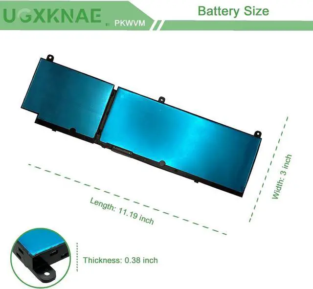 Alt view image 7 of 7 - PKWVM Laptop Battery Compatible with Dell Precision 7550 7750 7560 7760 Series Notebook C903V CR72X 17C06 447VR 11.4V 7922mAh 95Wh 6-Cells