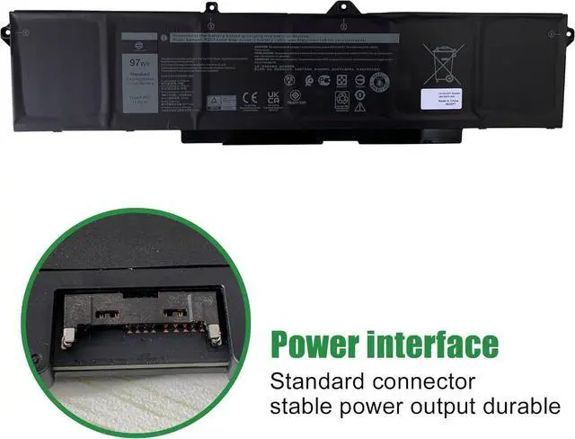 Alt view image 3 of 6 - 9JRV0 53XP7 053XP7 Laptop Battery Replacement for Dell Latitude 5521 5531 Precision 3561 3571 3581 3591 Series Notebook 05RGW 005RGW 11.4V 97Wh 8071mAh
