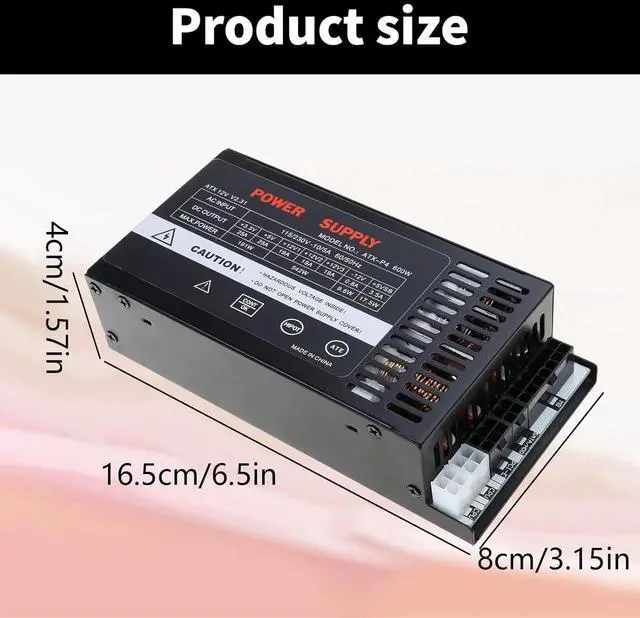 Alt view image 6 of 7 - High Performances 600W Full Modulars Power Supply 1U Flexs ATXs PSUs for Desktop Computers 110 264V Metal Build