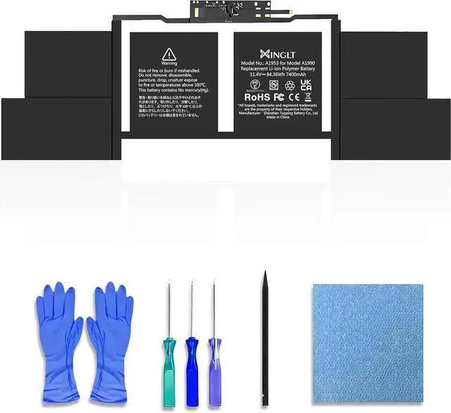 Main image of A1990 Battery Replacement for MacBook Pro, A1953 Battery for 15 inch MacBook Pro A1990(Mid 2018 2019),fits EMC 3215 3359 A1990 Laptop Battery 11.4V 7400mAh 84.36Wh