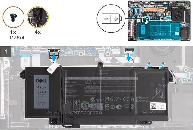 Alt view image 3 of 4 - DELL 9JM71 11.4V 42Wh for Dell Latitude 5320/5320 2-in-1,Latitude 7320/7320 2-in-1,Latitude 7420/7420 2-in-1,Latitude 7520 Series,P/N: 0TN2GY 0727CG 4M1JN 1PP63 HDGJ8 MHR4G