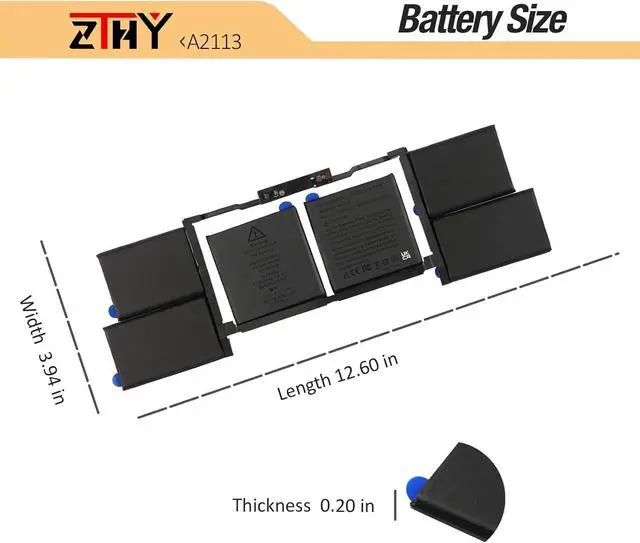 Alt view image 7 of 7 - ZTHY A2113 A2141 Laptop Battery Replacement for MacBook Pro 16 inch A2141 2019 2020 EMC 3347 MVVJ2 MVVK2 MVVL2 MVVM2 MVVJ2xx/A MVVK2xx/A MVVL2xx/A MVVM2xx/A 11.36V 99.8Wh