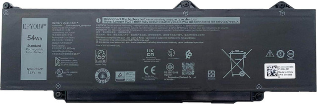 Batteria Originale Dell RXF9T 54Wh 11.4V Per Precision 3480, 3 Celle, Polimero Di Litio