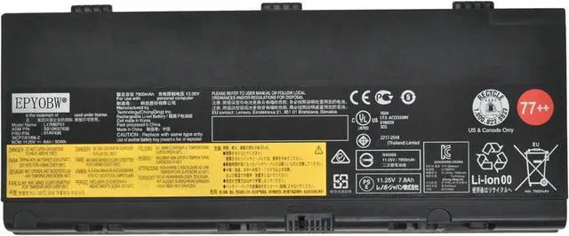 Main image of L17M6P51 77+ 77++ 00NY493 Laptop Battery 90Wh 8000mAh Compatible with Lenovo ThinkPad P50 20EN 20EQ / P51 20MM 20MN 20HH 20HJ / P52 20M9 20MA Series SB10K97635 5B10W13952 SB10K97634 00NY490 77