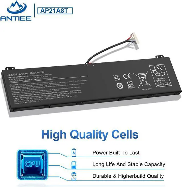 Alt view image 4 of 7 - AP21A8T Laptop Battery for Acer Predator Helios 300 PH317-56-78LY PH317-56-78SM PH315-55-72EA PH315-55-770K PH315-55-965Z PH315-55-78L7 PH315-55-796N Nitro 5 AN517-55-78KU 713K Series AP21A5T AP21A7T