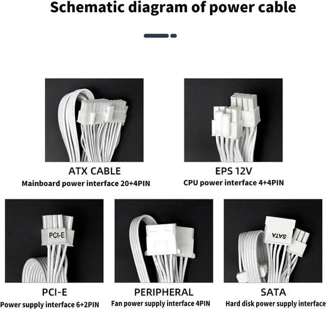 Alt view image 3 of 7 - Computer Power Unit with Quiet 12CM Fan Color Lights Hydraulics Bearing Enhances Cooling PC Power Supply 650W-850W
