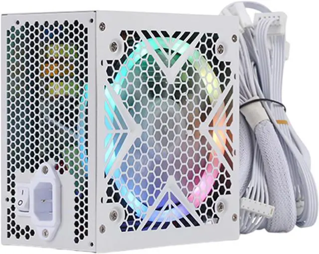 Main image of Computer Power Unit with Quiet 12CM Fan Color Lights Hydraulics Bearing Enhances Cooling PC Power Supply 650W-850W
