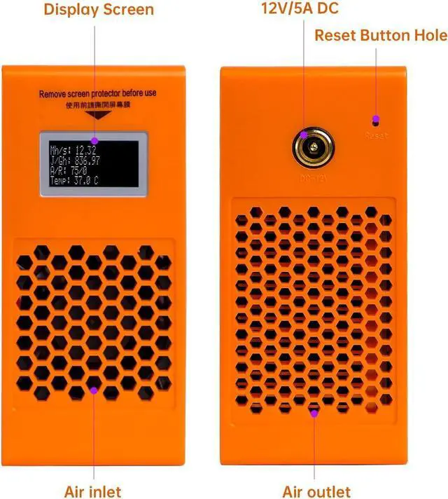 Alt view image 4 of 6 - Litecoin, Dogecoin Miner Lucky Miner LG07 Scrypt Algorithm ASIC Miner 11MH/S 2.4GHz WiFi or Hotspot Quiet Include PSU, Crypto Mining Machine for Home UseOrange