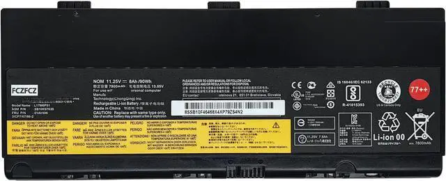 Main image of L17M6P51 Battery Replacement for Lenovo ThinkPad P50 P51 P52 Series SB10K97635 01AV496 L17L6P51 SB10K97634 01AV495 SB10T83195 5B10W13952 SB10K97635 01AV477 00NY492 77++ 77+ 11.25V 90Wh