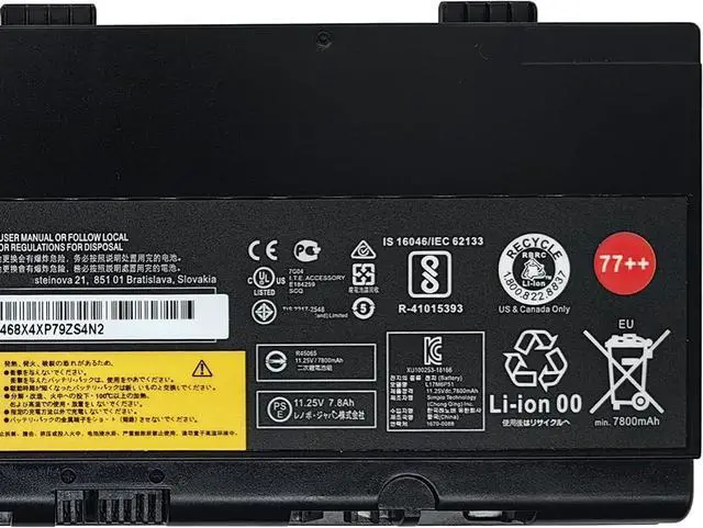 Alt view image 3 of 5 - L17M6P51 Battery Replacement for Lenovo ThinkPad P50 P51 P52 Series SB10K97635 01AV496 L17L6P51 SB10K97634 01AV495 SB10T83195 5B10W13952 SB10K97635 01AV477 00NY492 77++ 77+ 11.25V 90Wh