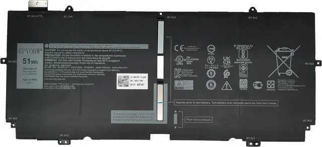 Main image of X1W0D Laptop Battery 51Wh 6375mAh 7.6V Compatible with Dell XPS 13 7390 2-in-1 / XPS 13 9310 2-in-1 / P103G P103G001 P103G002 Series 52TWH XX3T7 0XX3T7 00FDRT X1WOD MM6M8 0MM6M8