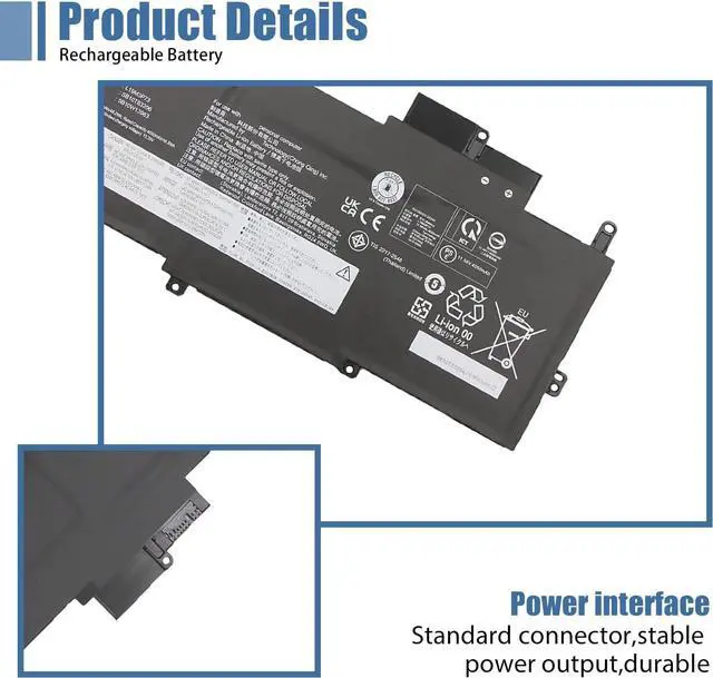 Alt view image 3 of 6 - L19M3P73 Laptop Battery Compatible with Lenovo ThinkPad X1 Nano Gen 1st Series L19M3P72 L19C3P71 5B10W13963 SB10T83206 11.58V 48.2Wh 4170mAh