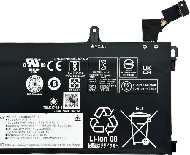 Alt view image 3 of 5 - L18M3P71 02DL012 02DL011 Battery 57Wh Compatible with Lenovo ThinkPad T590 P53S / ThinkPad T15 Gen 1st / ThinkPad P15s Gen 1st / ThinkPad T15 Gen 2 / ThinkPad P15s Gen 2 Series L20D3P71